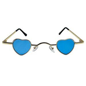 7033 | Small Blue Lens Heart Sunglasses